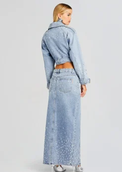Retrofete Palermo Embellished Denim Skirt Tresca Best Sale