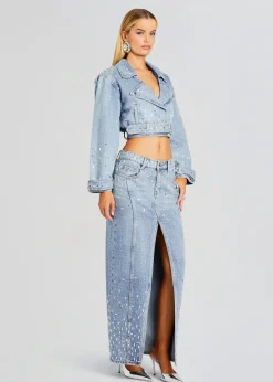Retrofete Palermo Embellished Denim Skirt Tresca Best
