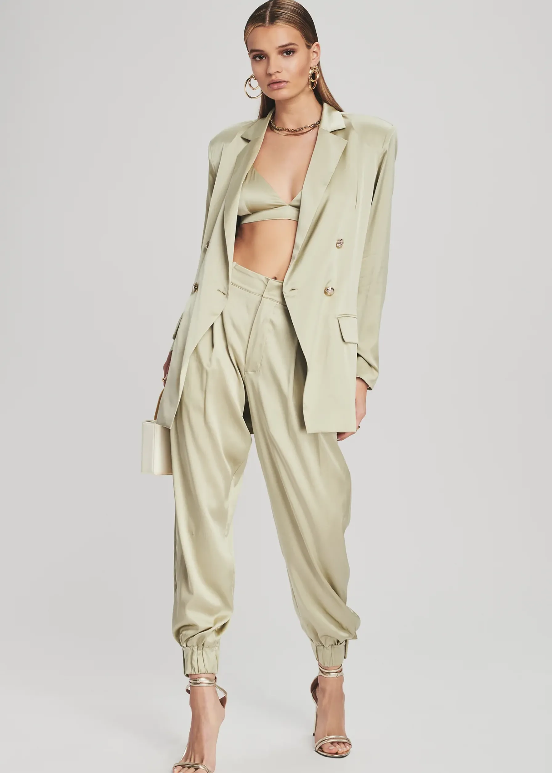 Retrofete Pandora Silk Blazer Sage Flash Sale
