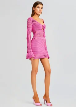 Retrofete Peony Knit Crochet Dress Paradise Pink Cheap