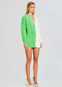 Retrofete Pepper Fuzzy Cardigan Pistachio/Cream Hot