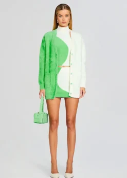 Retrofete Pepper Fuzzy Cardigan Pistachio/Cream Hot