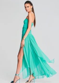 Retrofete Perola Silk Chiffon Dress Sea Foam Cheap