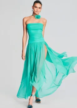 Retrofete Perola Silk Chiffon Dress Sea Foam Cheap