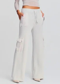Retrofete Poe Knit Cargo Pant Silver New