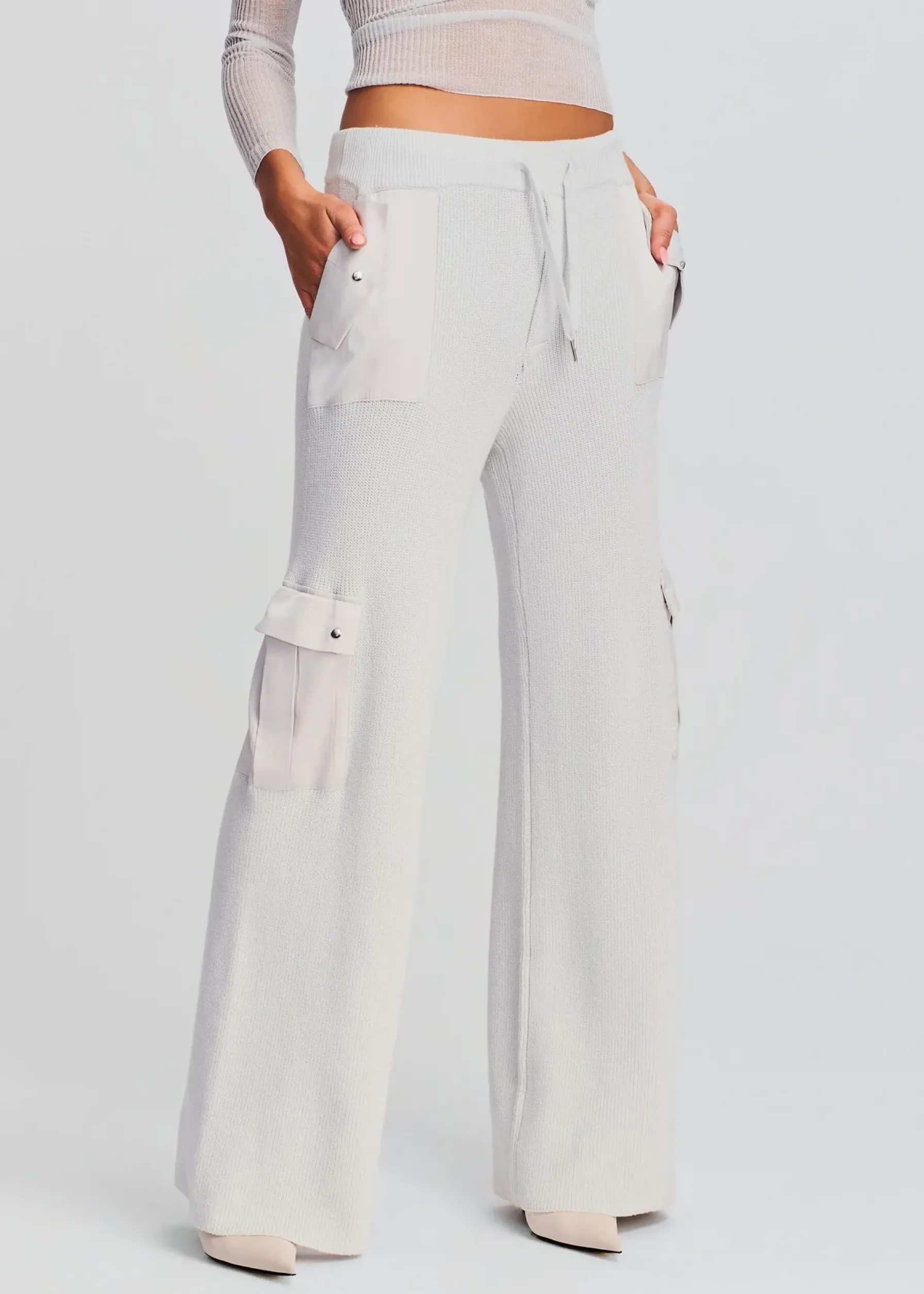 Retrofete Poe Knit Cargo Pant Silver New