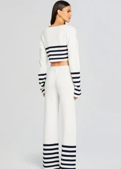 Retrofete Poe Knit Pant White/ Navy Best Sale