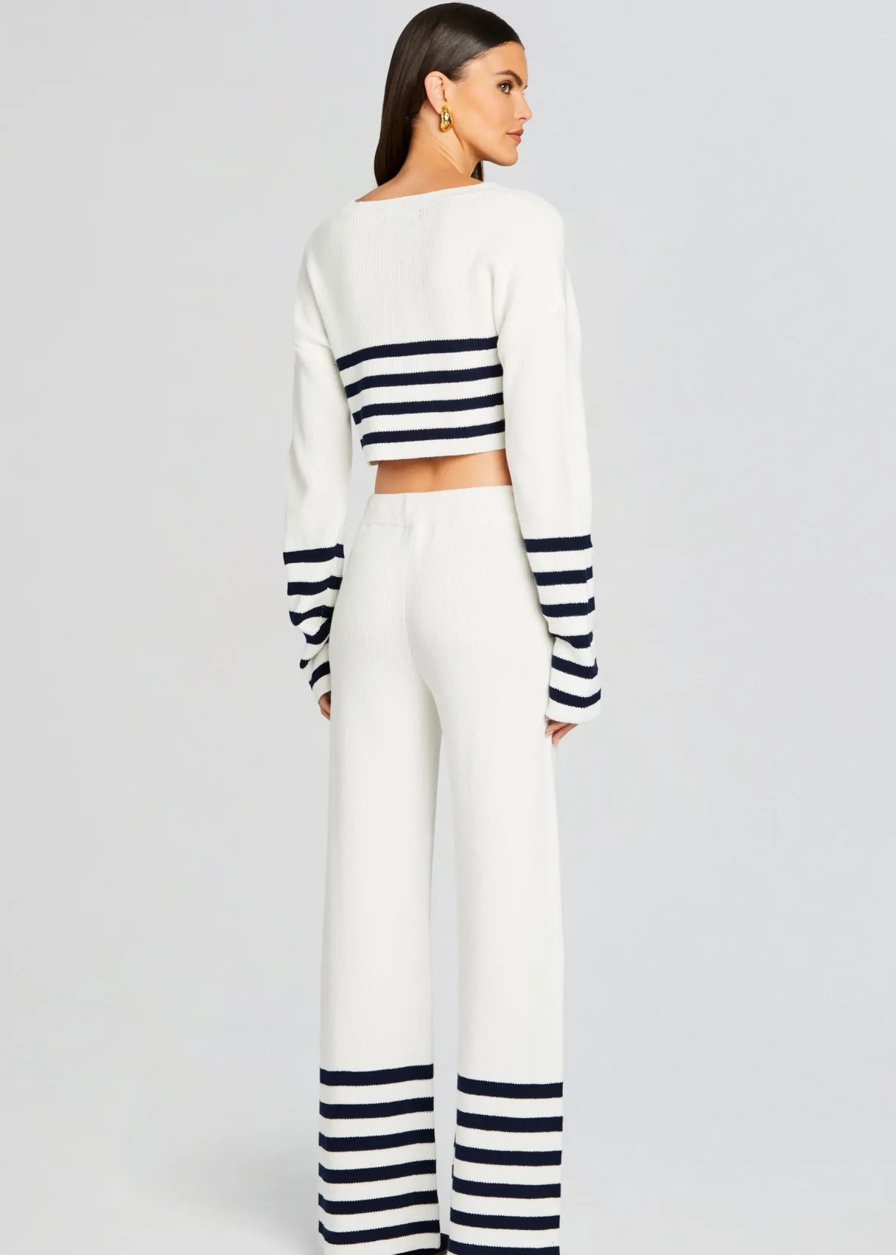 Retrofete Poe Knit Pant White/ Navy Best Sale