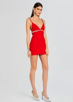 Retrofete Polly Dress Fiery Red/Silver Cheap