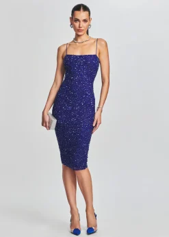 Retrofete Prim Sequin Dress Royal Blue Discount