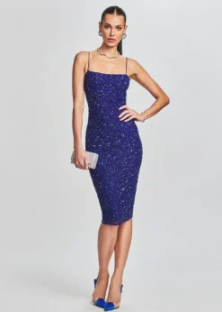 Retrofete Prim Sequin Dress Royal Blue Discount