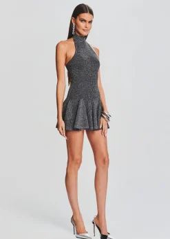Retrofete Quinn Dress Metallic Black/Silver Best Sale