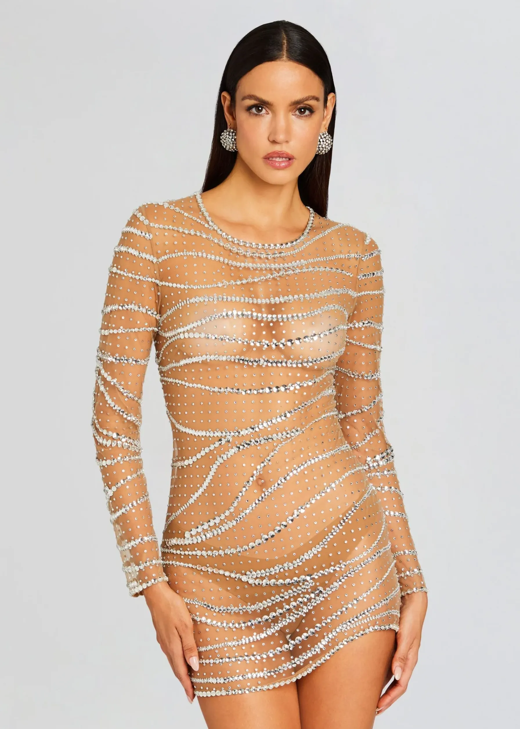 Retrofete Raes Embellished Dress Tannin/Silver Discount