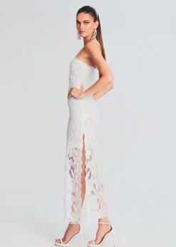 Retrofete Reet Lace Midi Dress White Clearance