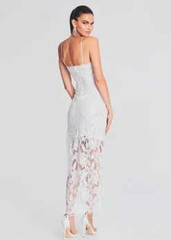 Retrofete Reet Lace Midi Dress White Clearance
