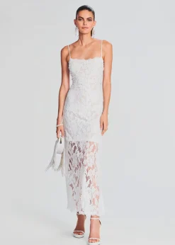 Retrofete Reet Lace Midi Dress White Clearance