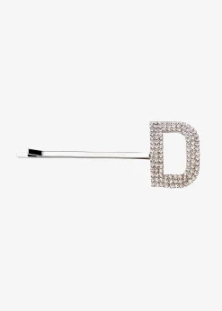 Retrofete Rhinestone Alphabet Hair Clip Silver Best Sale
