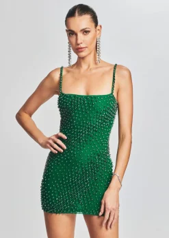 Retrofete Rhoda Crystal Embellished Dress Emerald Best Sale