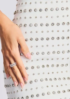Retrofete Rhya Embellished Leather Dress Optic White Shop