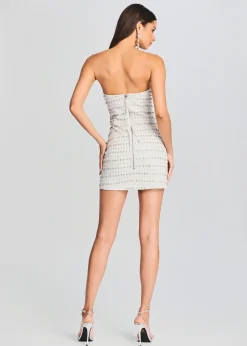 Retrofete Rhya Embellished Leather Dress Optic White Shop