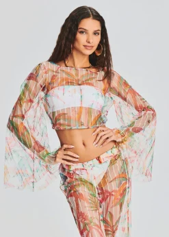 Retrofete Rio Crop Top Multicolored Tropical Best Sale