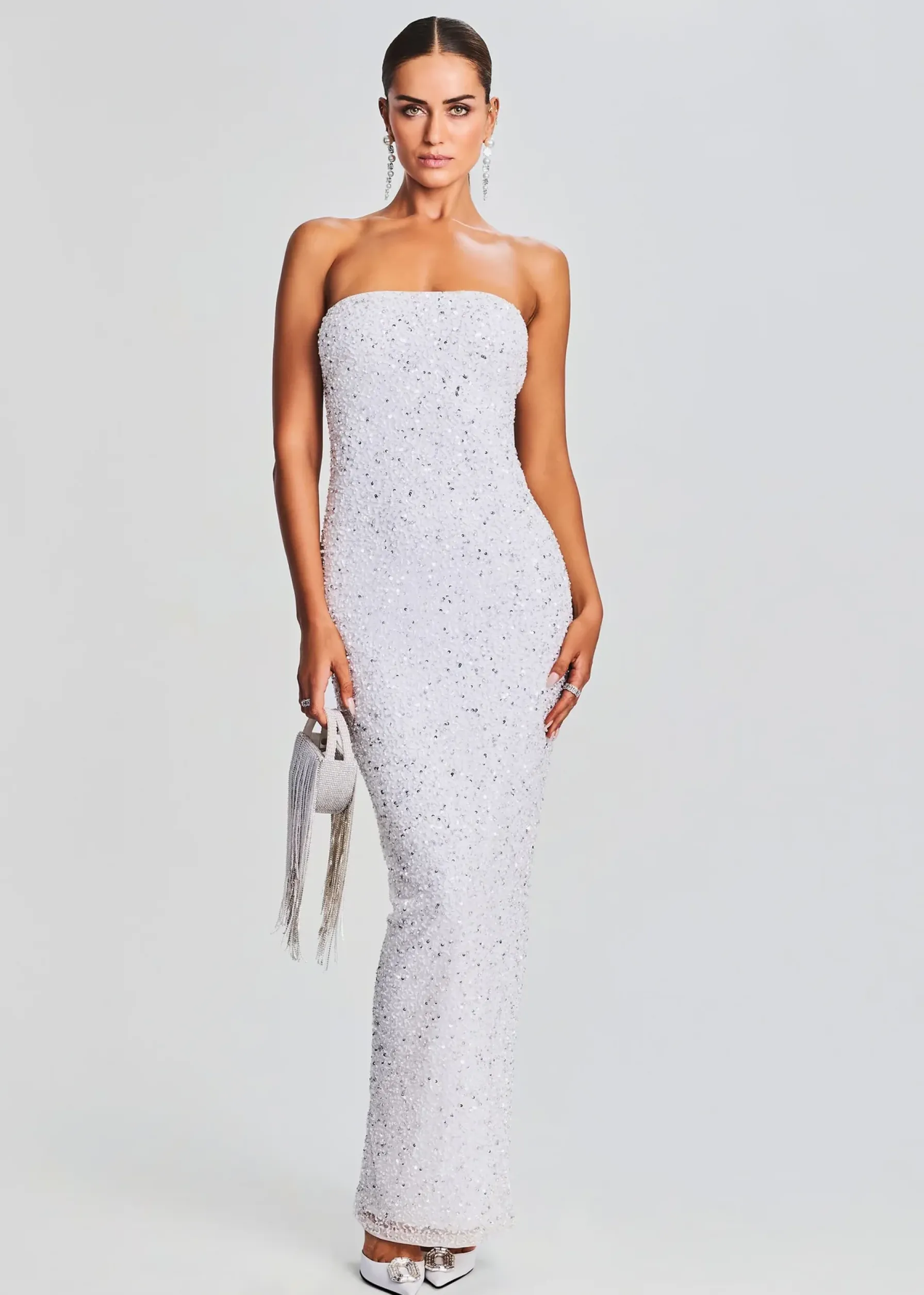 Retrofete Riverly Dress Silver White Discount