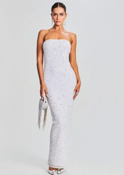 Retrofete Riverly Dress Silver White New