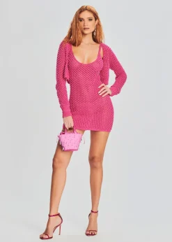 Retrofete Rocco Crochet Dress Rose Pink Best
