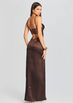 Retrofete Rosa Corset Dress Dark Chocolate Flash Sale