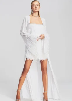 Retrofete Rubina Sequin Feather Dress White Cheap