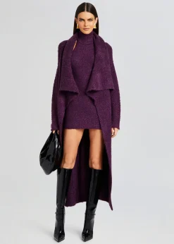 Retrofete Rue Boucle Cardigan Eggplant Flash Sale
