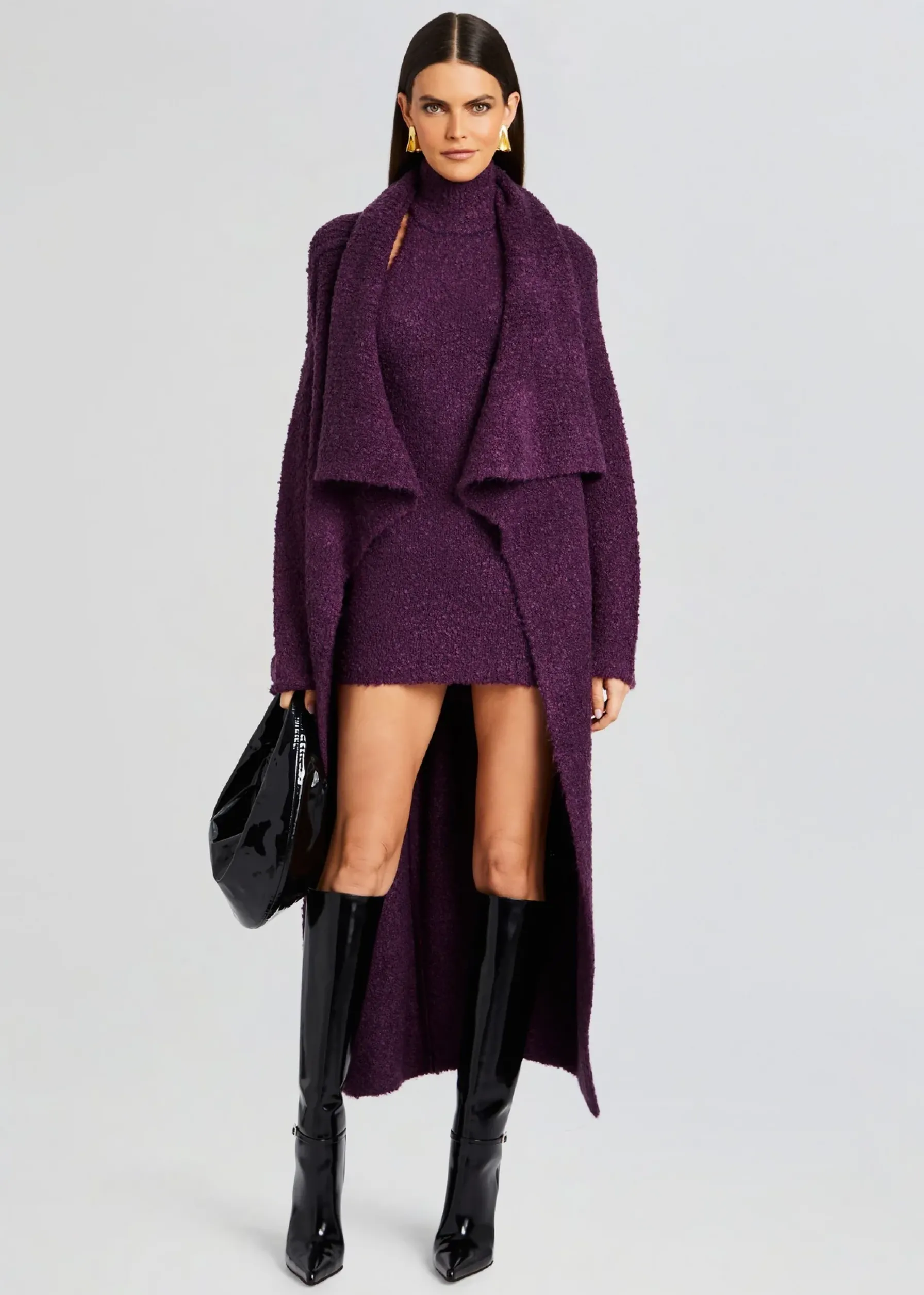 Retrofete Rue Boucle Cardigan Eggplant Flash Sale