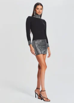 Retrofete Rue Embellished Knit Dress Black Sale