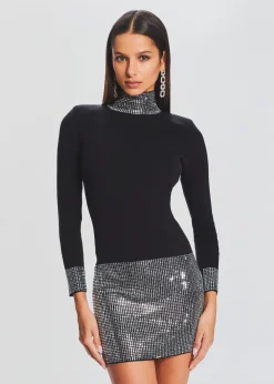 Retrofete Rue Embellished Knit Dress Black Sale