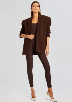 Retrofete Sabrina Sleeveless Enviro Rib Catsuit Brown Cheap