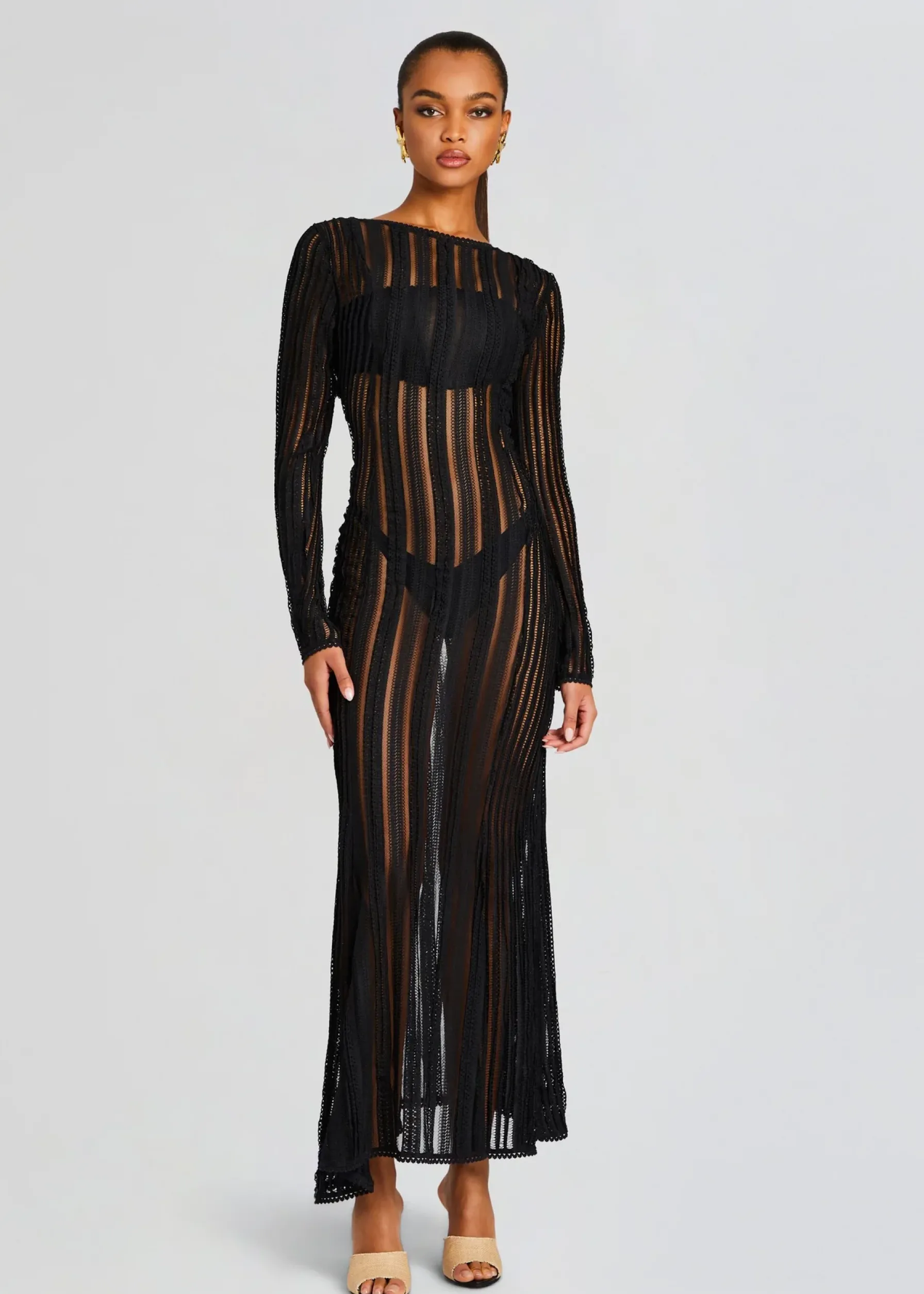 Retrofete Saley Long Dress Black Sham Cheap