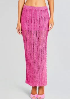 Retrofete Sandy Crochet Skirt Malibu Pink Discount