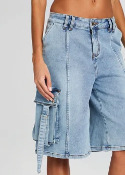 Retrofete Sarta Cargo Short Vintage Celeste Clearance