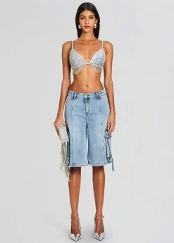 Retrofete Sarta Cargo Short Vintage Celeste Clearance
