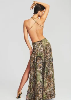 Retrofete Scarlett Silk Chiffon Dress Jungle Leopard Best Sale