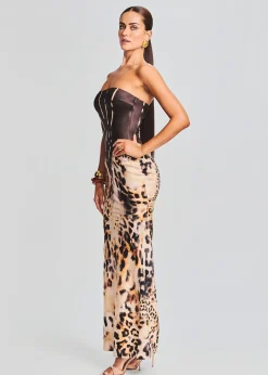 Retrofete Shayna Silk Dress Vintage Cheetah Discount