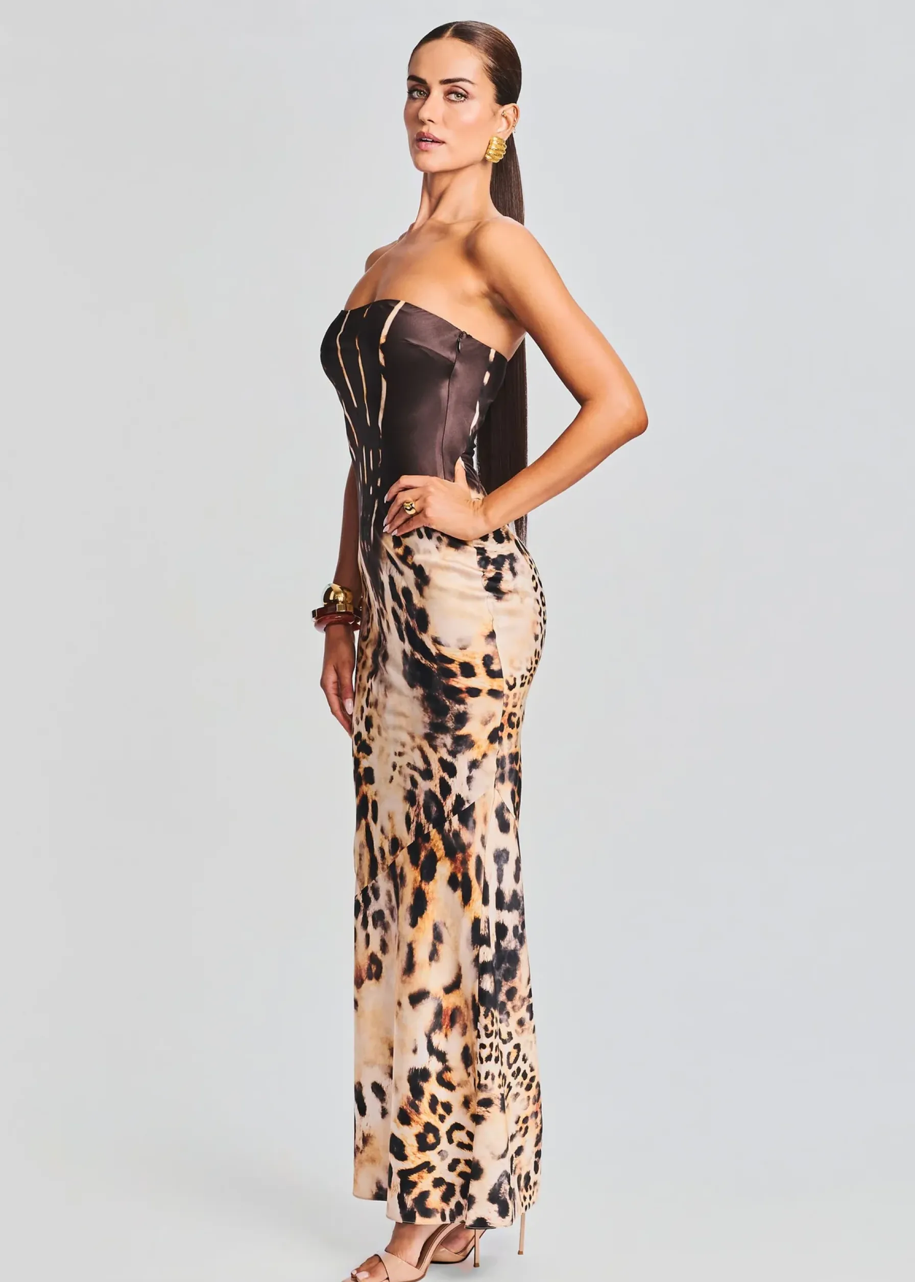 Retrofete Shayna Silk Dress Vintage Cheetah Discount
