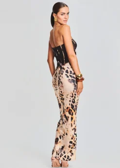 Retrofete Shayna Silk Dress Vintage Cheetah Discount