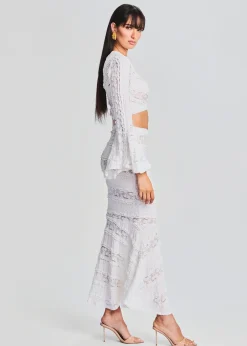 Retrofete Shir Long Skirt White Sa Punta Fashion