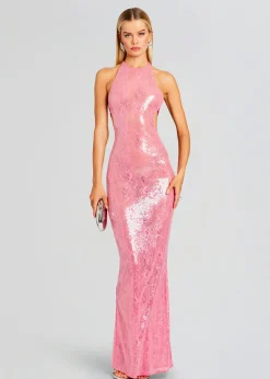 Retrofete Shivonne Sequin Lace Dress Paradise Pink Clearance