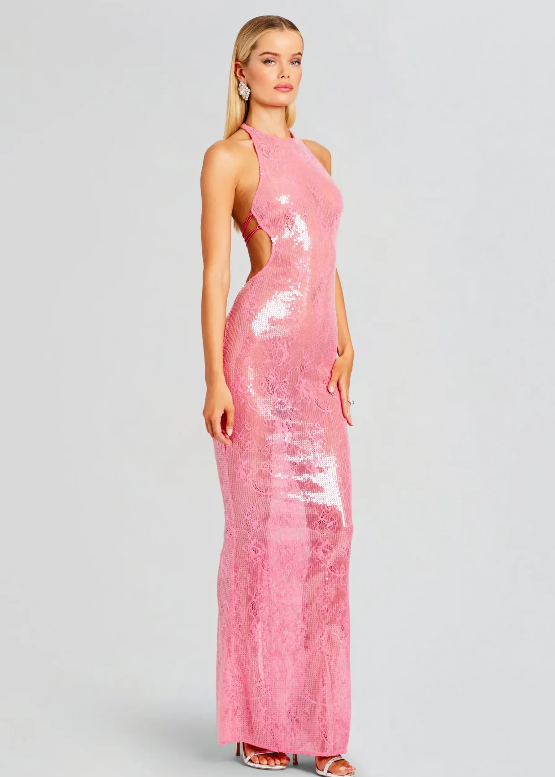 Retrofete Shivonne Sequin Lace Dress Paradise Pink Online
