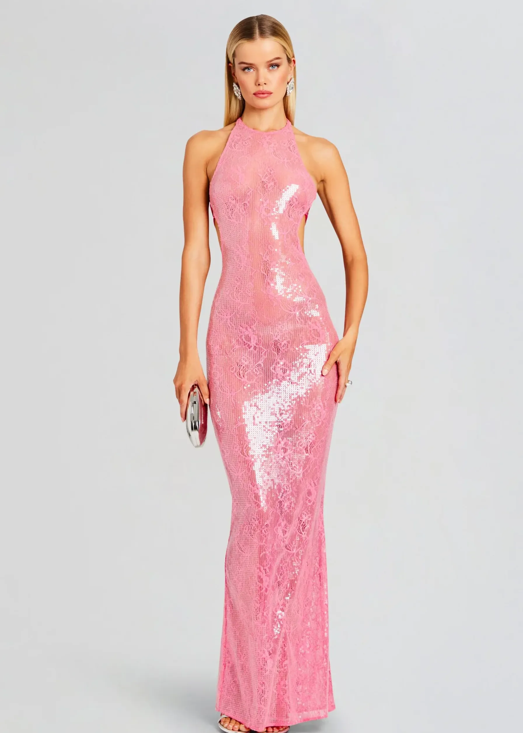 Retrofete Shivonne Sequin Lace Dress Paradise Pink Online