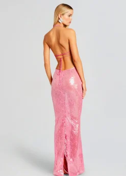 Retrofete Shivonne Sequin Lace Dress Paradise Pink Flash Sale