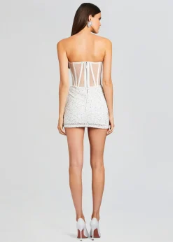 Retrofete Sienna Sequin Dress White/Silver Flash Sale