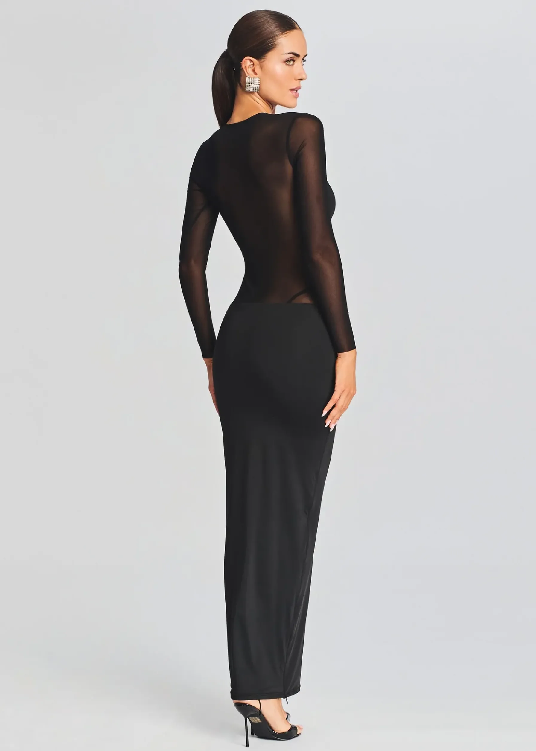 Retrofete Silver Maxi Dress Black Hot